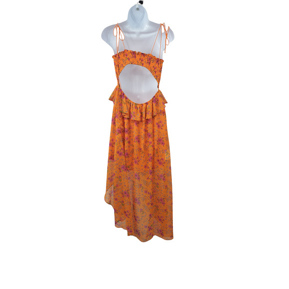 For Love & Lemons Women's Size Small Sleeveless Orange Floral Dress - Picture 8 of 11